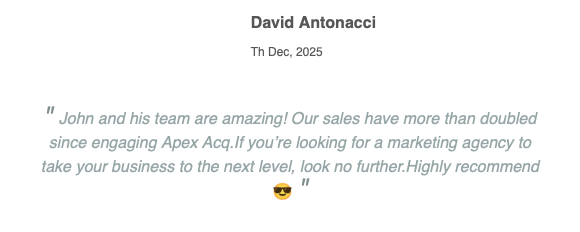 David Antonacci testimonial